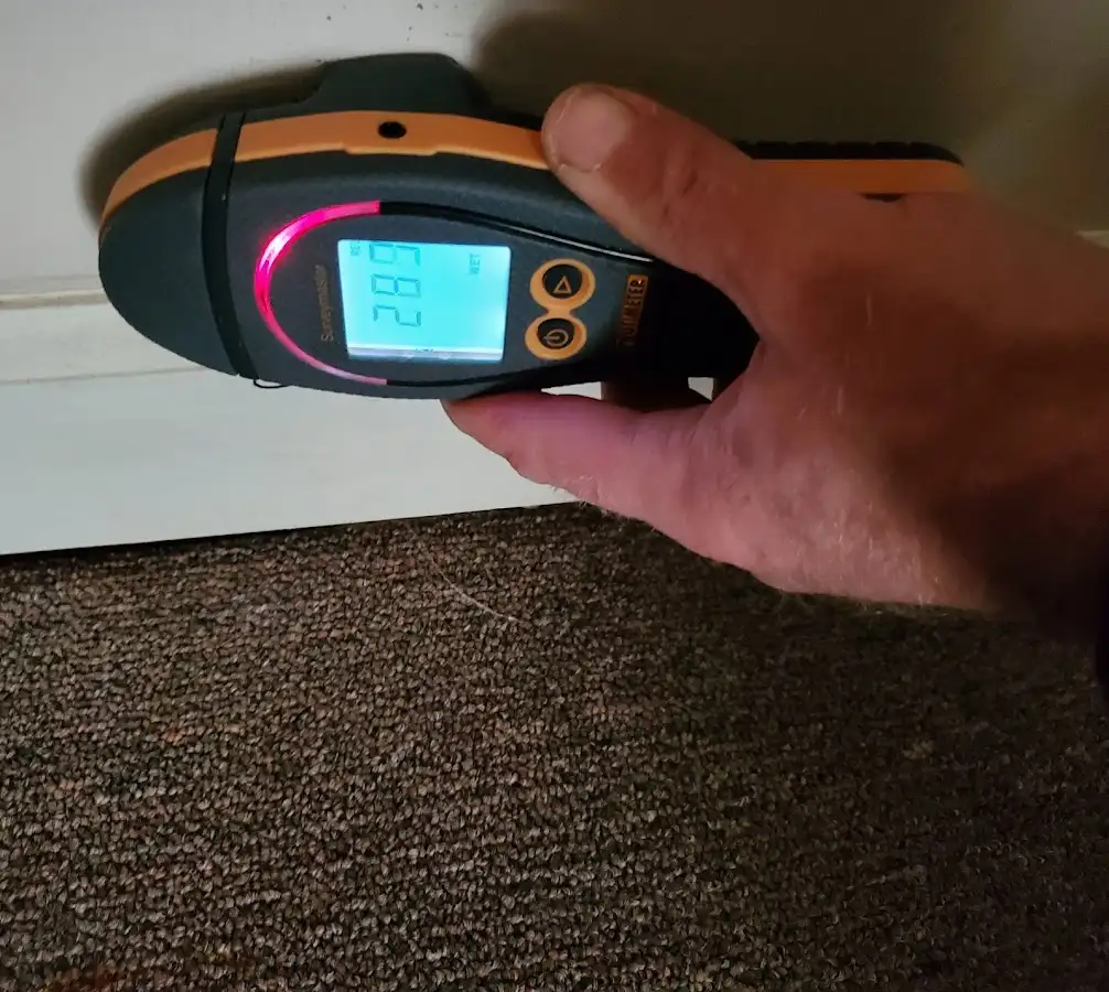 Moisture detection at baseboard during Burst Pipe Cleanup in Helena-West Helena